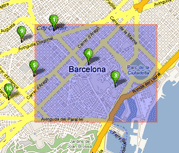mapa hoteles barcelona